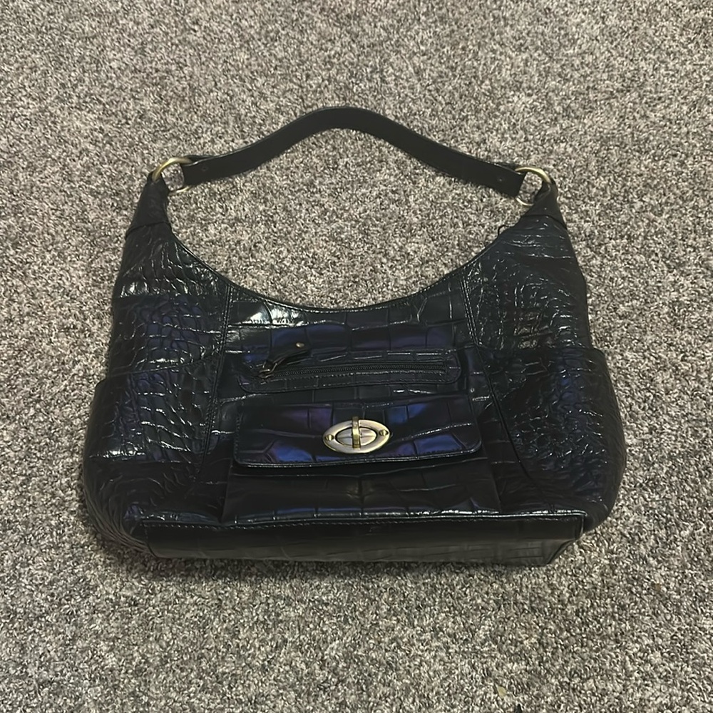 Michael Rome Designs Genuine Leather Alligator Embossed handbag in Black